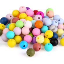 Round Supplies Mix 19mm Custom Soft Bulk Bpa Free Rainbow 12mm 15mm Baby Teether Food Grade Wholesale Teeth Chew Silicone Bead